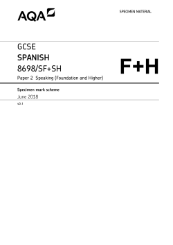 AQA Spanish Speaking mark scheme