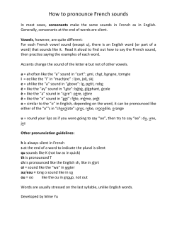 How to pronounce French sounds