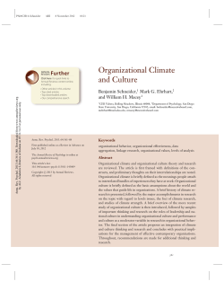 Organizational Climate and Culture