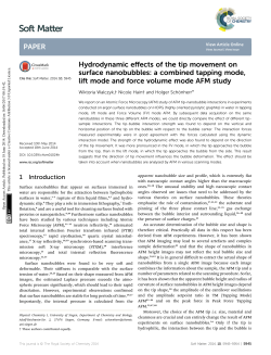 Hydrodynamic effects of the tip movement on