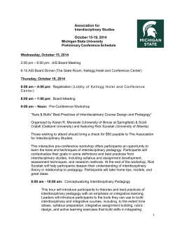 Association for Interdisciplinary Studies October 15
