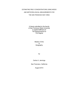 A thesis submitted to the faculty of San Francisco State University In
