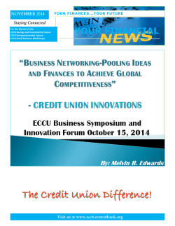 The Credit Union Difference! - Eastern Caribbean Central Bank
