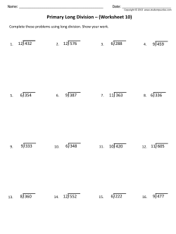 Primary Long Division &ndash; (Worksheet 10)