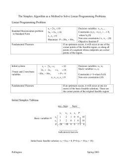 The Simplex Algorithm as a Method to Solve Linear
