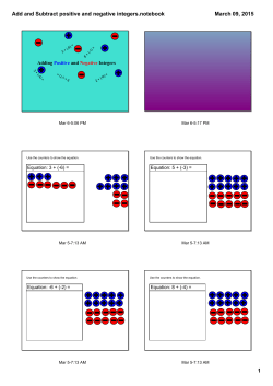 Add and Subtract positive and negative integers.notebook
