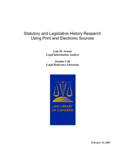 Statutory and Legislative History Research