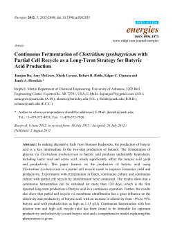 Continuous Fermentation of Clostridium tyrobutyricum with Partial