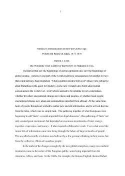 Medical Communication in the First Global Age