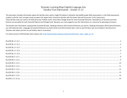 About grades 11&ndash;12 familiar texts