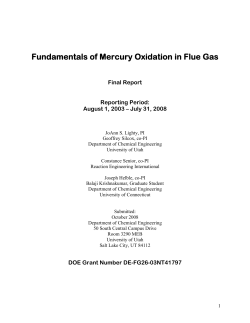 Fundamentals of Mercury Oxidation in Flue Gas
