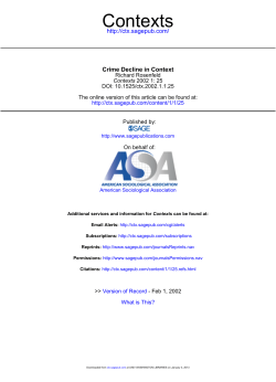 Rosenfeld, &ldquo;Crime Decline in Context&rdquo;