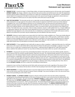 Loan Disclosure Statement and Agreement