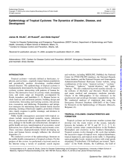 Epidemiology of Tropical Cyclones