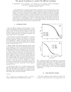 The spread of opinions in a model with different topologies