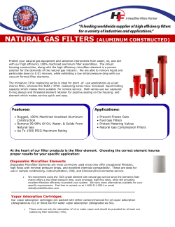 natural gas filters (aluminum constructed)