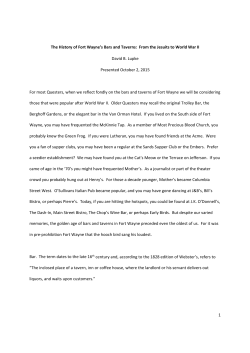 History of Fort Wayne Bars and Taverns