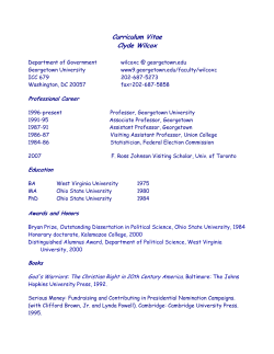 Curriculum Vitae Clyde Wilcox