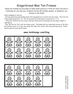 Gingerbread Man Ten Frames