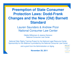 Preemption of State Consumer Protection Laws