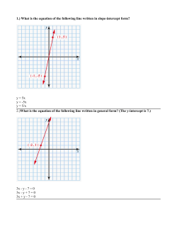 1.) What is the equation of the following line written in slope