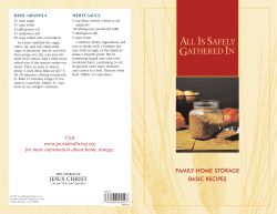 Family Home Storage Basic Recipes