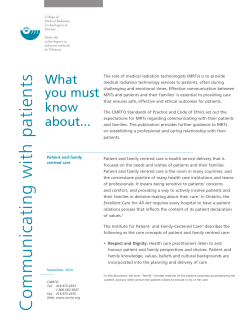 Communicating with patients - College of Medical Radiation