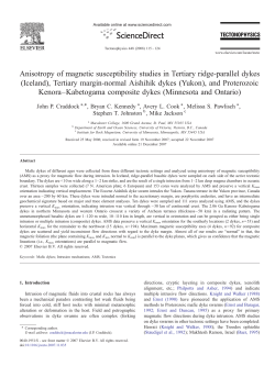 Anisotropy of magnetic susceptibility studies in Tertiary ridge