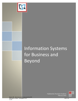 Information Systems for Business and Beyond