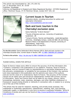 Current Issues in Tourism Dark and toxic tourism in the