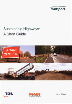 I Sustainable Highways: 1 AShortGuide