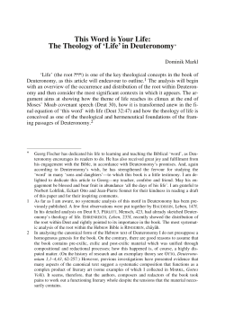 This Word is Your Life: The Theology of `Life` in