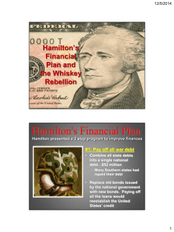 Hamilton`s Financial Plan and the Whiskey Rebellion
