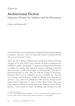 Architectural Fiction - Frame &ndash; Journal of Literary Studies