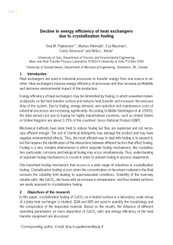 Decline in energy efffciency of heat exchangers due