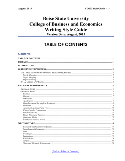 COBE Writing Styles Guide - College of Business and Economics
