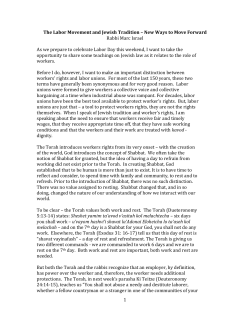 1 The Labor Movement and Jewish Tradition &ndash; New