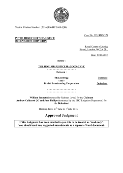 Shakeel Begg v BBC - Courts and Tribunals Judiciary