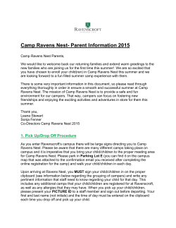 Camp Ravens Nest- Parent Information 2015