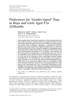 Preferences for Gender-typed Toys in Boys and Girls Aged 9 to 32
