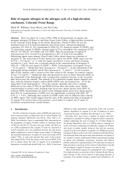 Role of organic nitrogen in the nitrogen cycle of a high