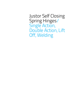 Justor Self Closing Spring Hinges/ Single Action, Double Action, Lift