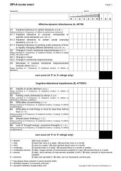 SPI-A SCORE SHEET 0 1 2 3 4 5 6 7 8 9 Affective
