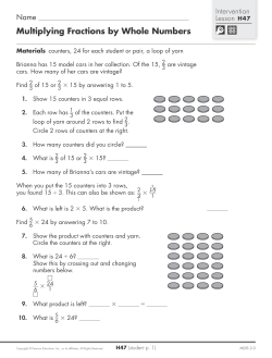 Multiplying Fractions by Whole Numbers