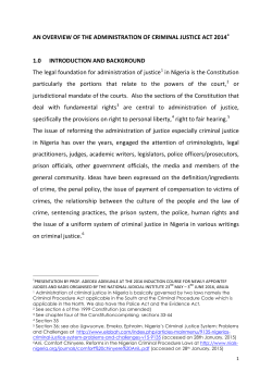An Overview of the Administration of Criminal Justice Act 2015