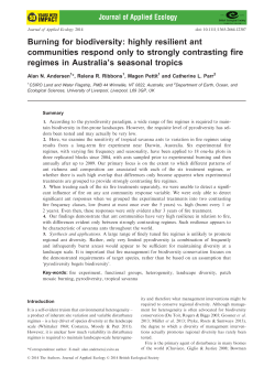 Burning for biodiversity: highly resilient ant communities respond