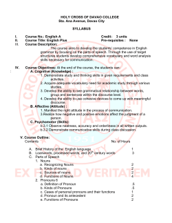 Eng A &ndash; English Plus - Holy Cross of Davao College