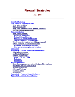 Firewall Strategies - Northwestern University Information Technology