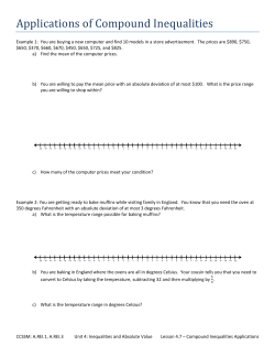 Applications of Compound Inequalities