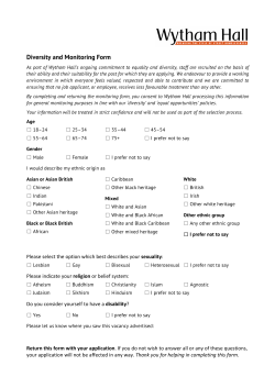 For Diversity and Monitoring Form please click here